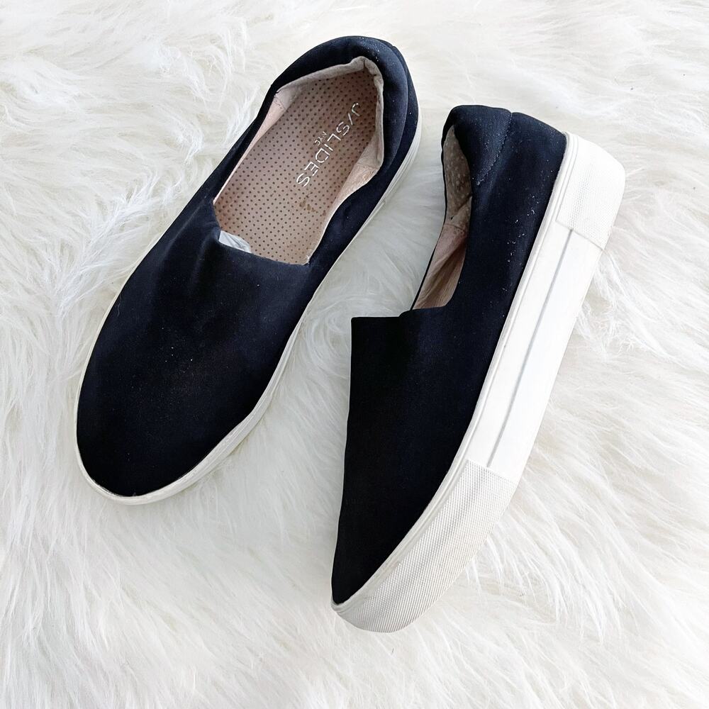 J/Slides Black Slip On Platform Sneakers